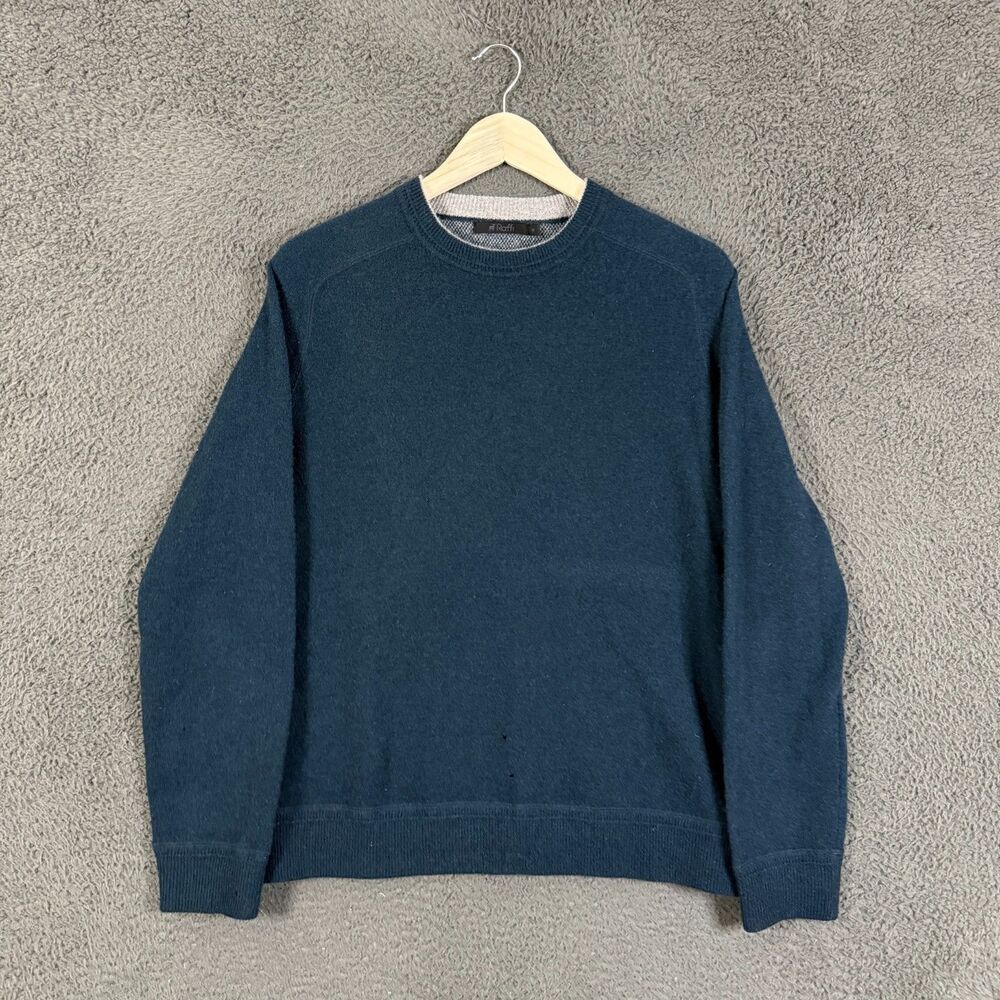 Raffi Sweater Mens Medium Blue Crew Neck 100% Cashmere Long Sleeve Pullover